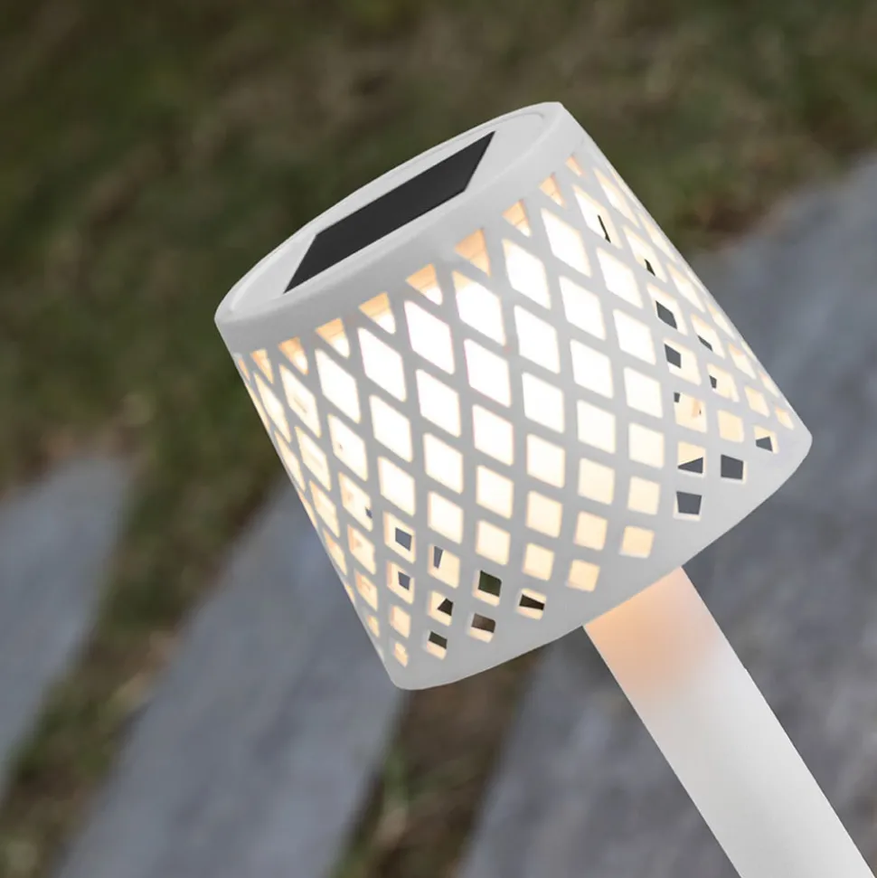 Newgarden LED lamp op zonne-energie Gretita, wit, grondspies, set van 4