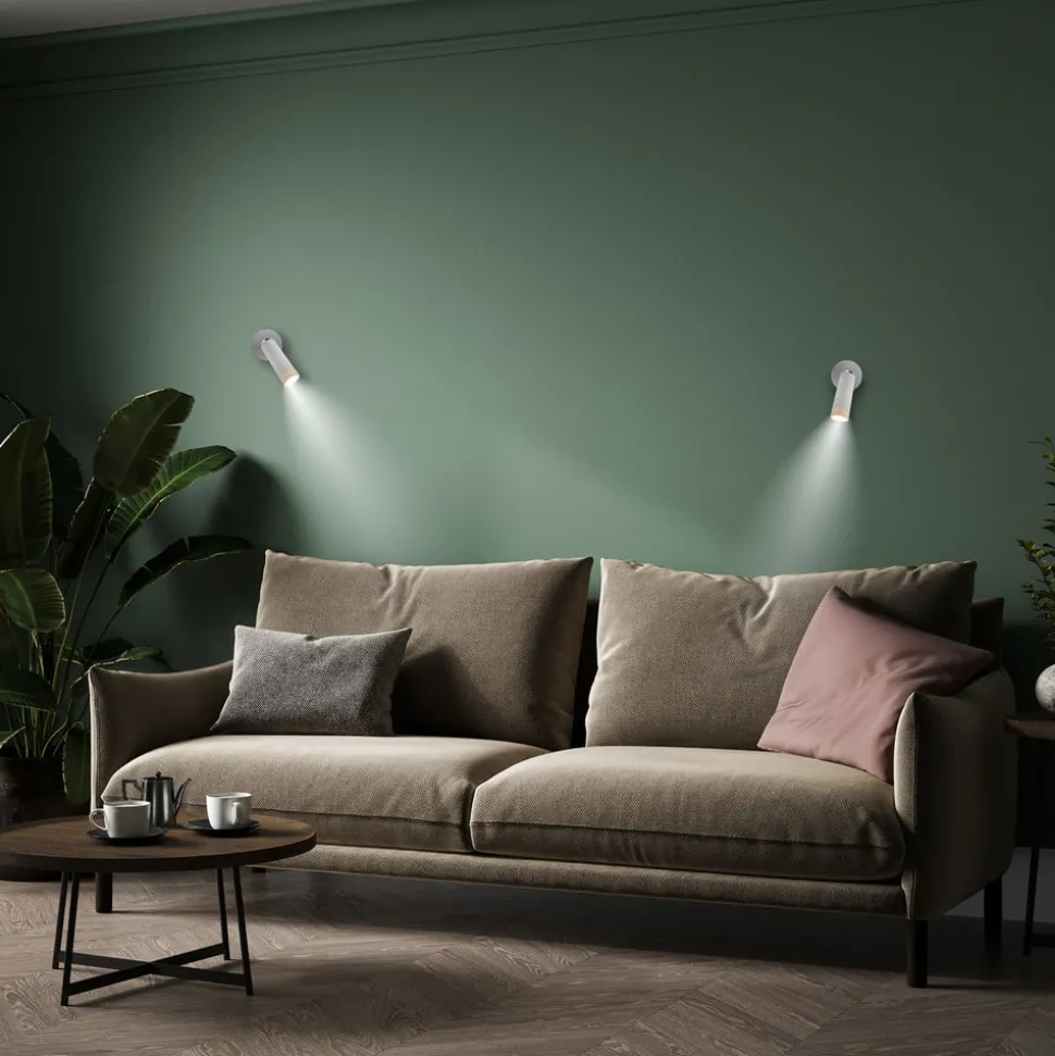 Newgarden LED wandlamp Roll 4, wit, draaibaar