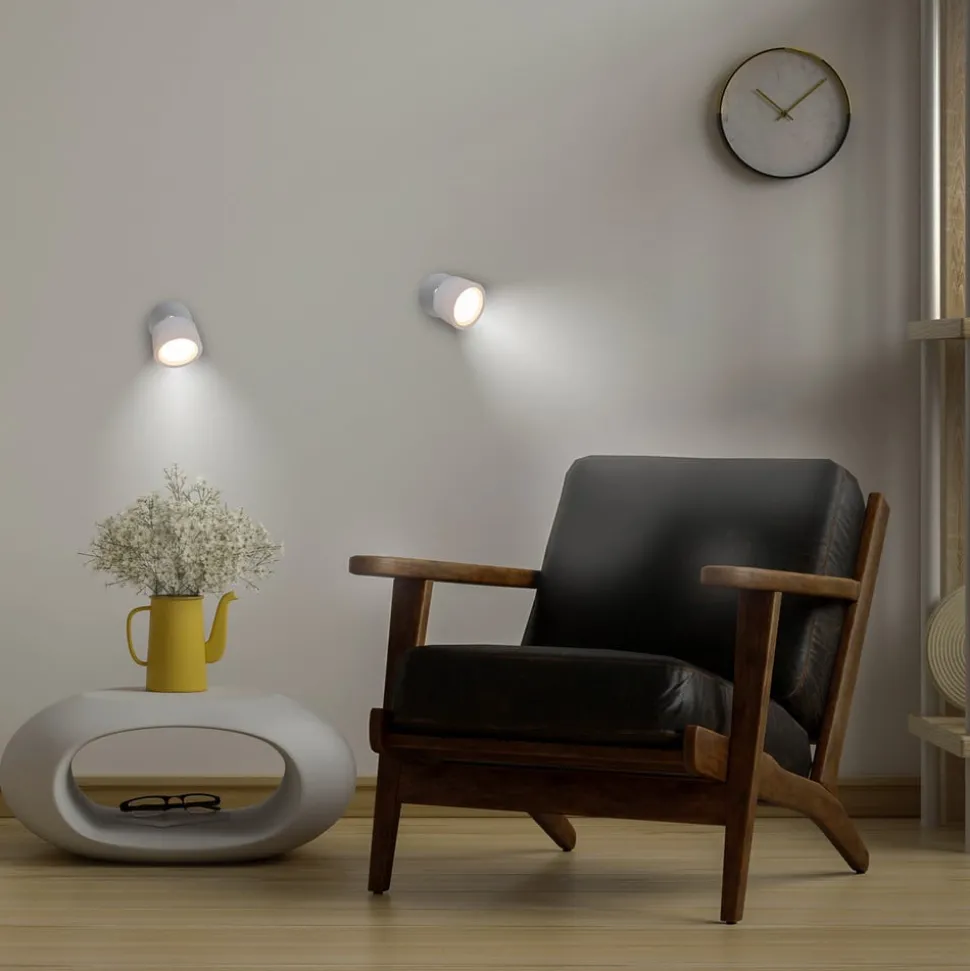 Newgarden LED wandlamp Roll 8, wit, draaibaar