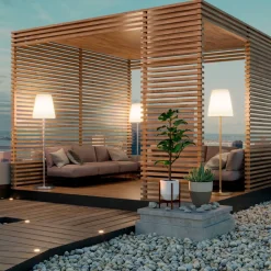 Newgarden Lola Slim 180 LED vloerlamp messing