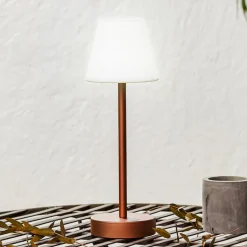 Newgarden Lola Slim LED tafellamp accu, roségoud