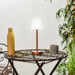 Newgarden Lola Slim LED tafellamp accu, roségoud