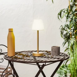 Newgarden Lola Slim LED tafellamp accu, messing