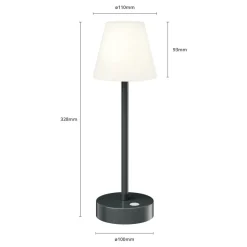 Newgarden Lola Slim LED tafellamp accu, antraciet