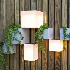 Newgarden Wally LED wandlamp solar, 18x18 cm