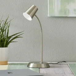 Nikkel gekleurde led tafellamp Narcos