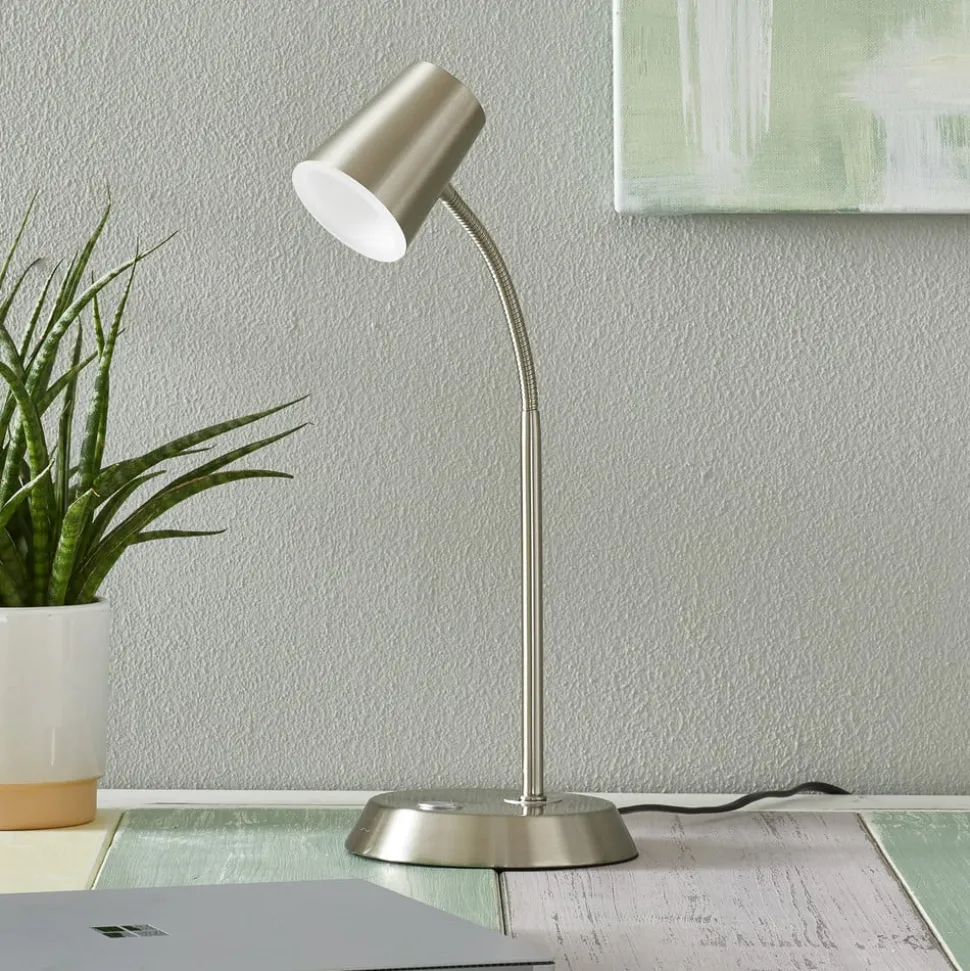 Nikkel gekleurde led tafellamp Narcos