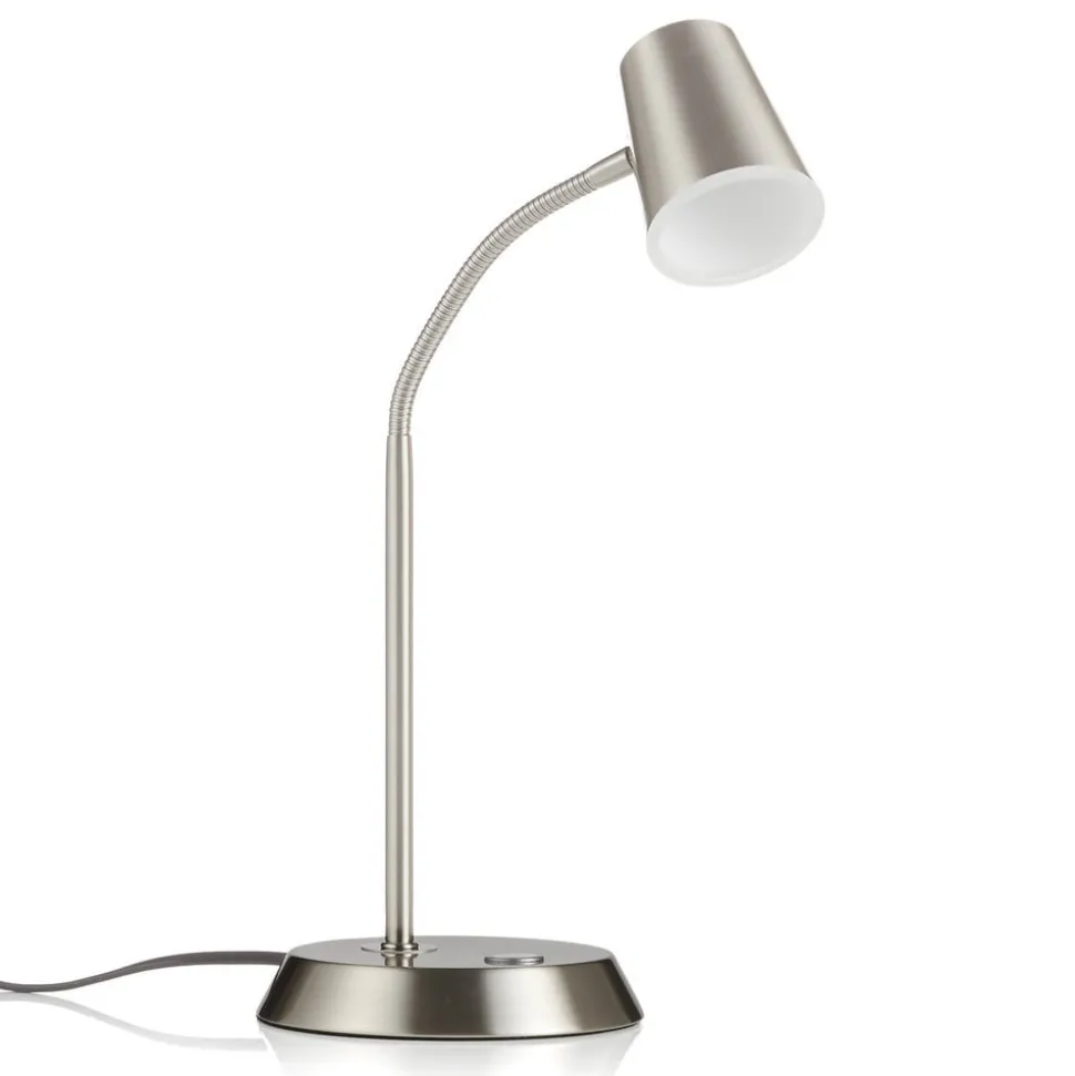 Nikkel gekleurde led tafellamp Narcos