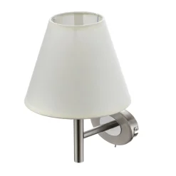 Nikkelen wandlamp Lilly met stoffen kap