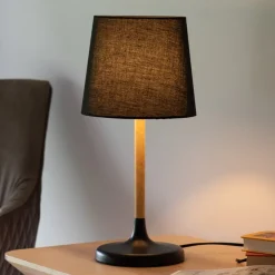 Nima tafellamp met zwarte stoffen kap