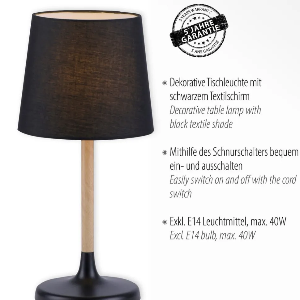 Nima tafellamp met zwarte stoffen kap