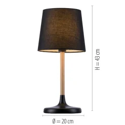 Nima tafellamp met zwarte stoffen kap