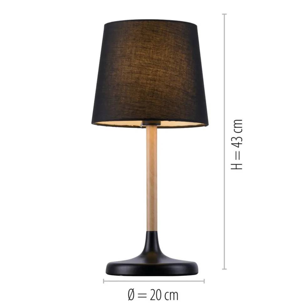 Nima tafellamp met zwarte stoffen kap