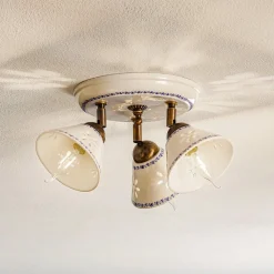 NONNA plafondlamp in wit keramiek, 3-lamps
