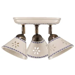 NONNA plafondlamp in wit keramiek, 3-lamps