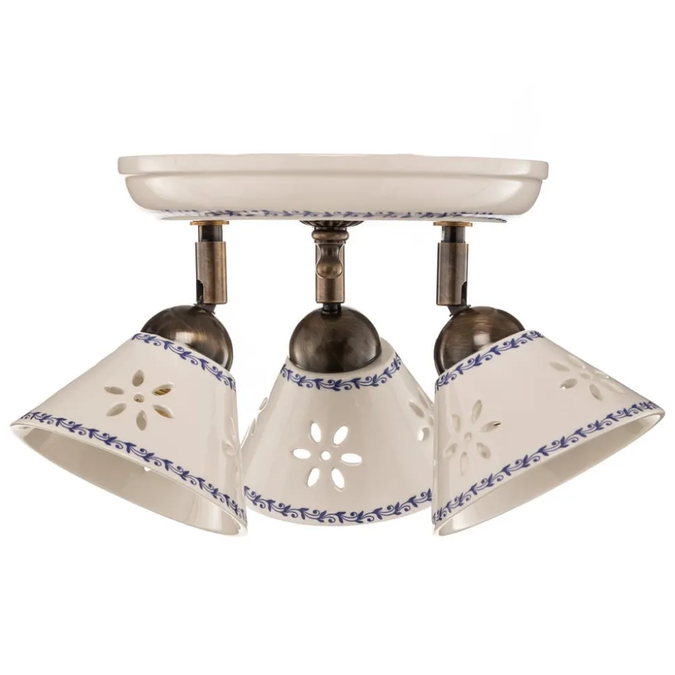 NONNA plafondlamp in wit keramiek, 3-lamps