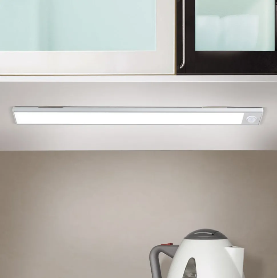 Norman LED meubelverlichting, zilverkleurig, oplaadbare batterij, sensor,