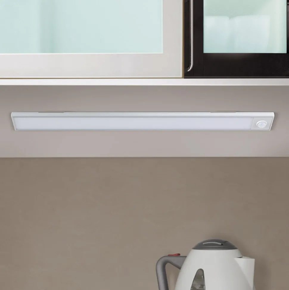 Norman LED meubelverlichting, zilverkleurig, oplaadbare batterij, sensor,