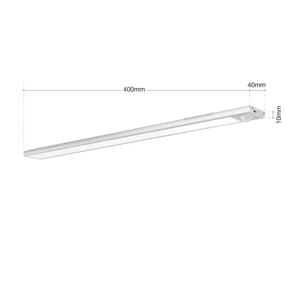 Norman LED meubelverlichting, zilverkleurig, oplaadbare batterij, sensor,