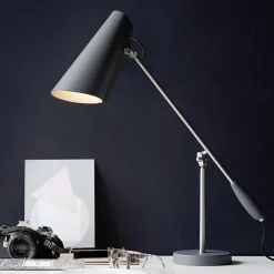 Northern Birdy - retro tafellamp, grijs