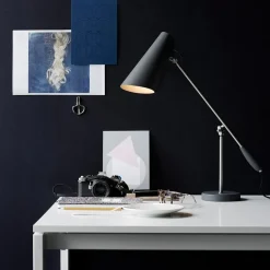 Northern Birdy - retro tafellamp, grijs