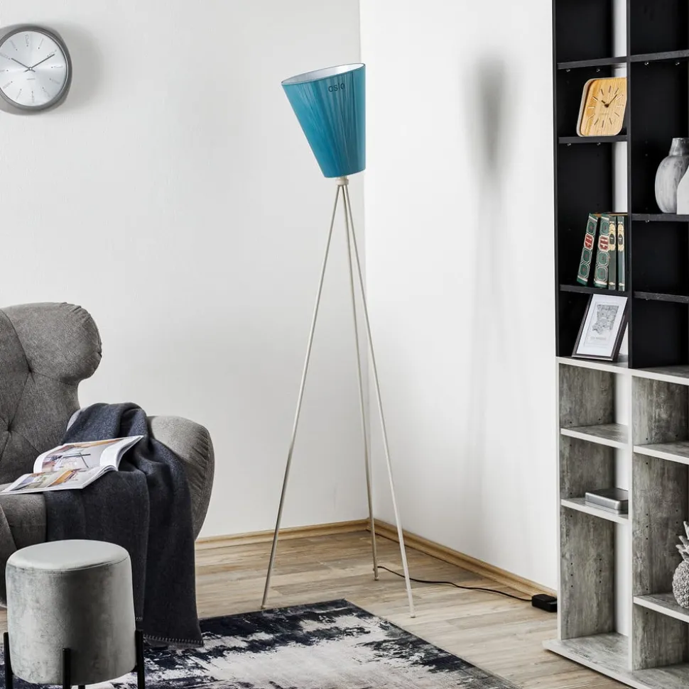 Northern Oslo Wood vloerlamp wit/lichtblauw