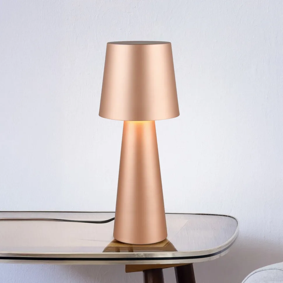 Nubische tafellamp, bruin, hoogte 40 cm, metaal, E27