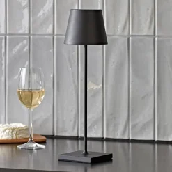 Nuindie LED oplaadbare tafellamp, USB-C, zwart, IP54, dimbaar