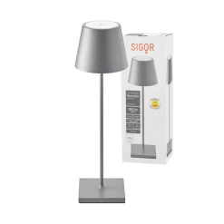 Nuindie LED oplaadbare tafellamp, USB-C, grafiet, IP54, dimbaar