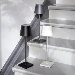 Nuindie LED oplaadbare tafellamp, USB-C, grafiet, IP54, dimbaar