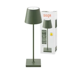 Nuindie LED oplaadbare tafellamp, USB-C, spar groen, IP54, dimbaar