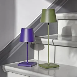 Nuindie LED oplaadbare tafellamp, USB-C, spar groen, IP54, dimbaar