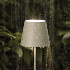 Nuindie LED oplaadbare tafellamp, USB-C, beige, IP54, dimbaar