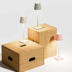 Nuindie LED oplaadbare tafellamp, USB-C, beige, IP54, dimbaar