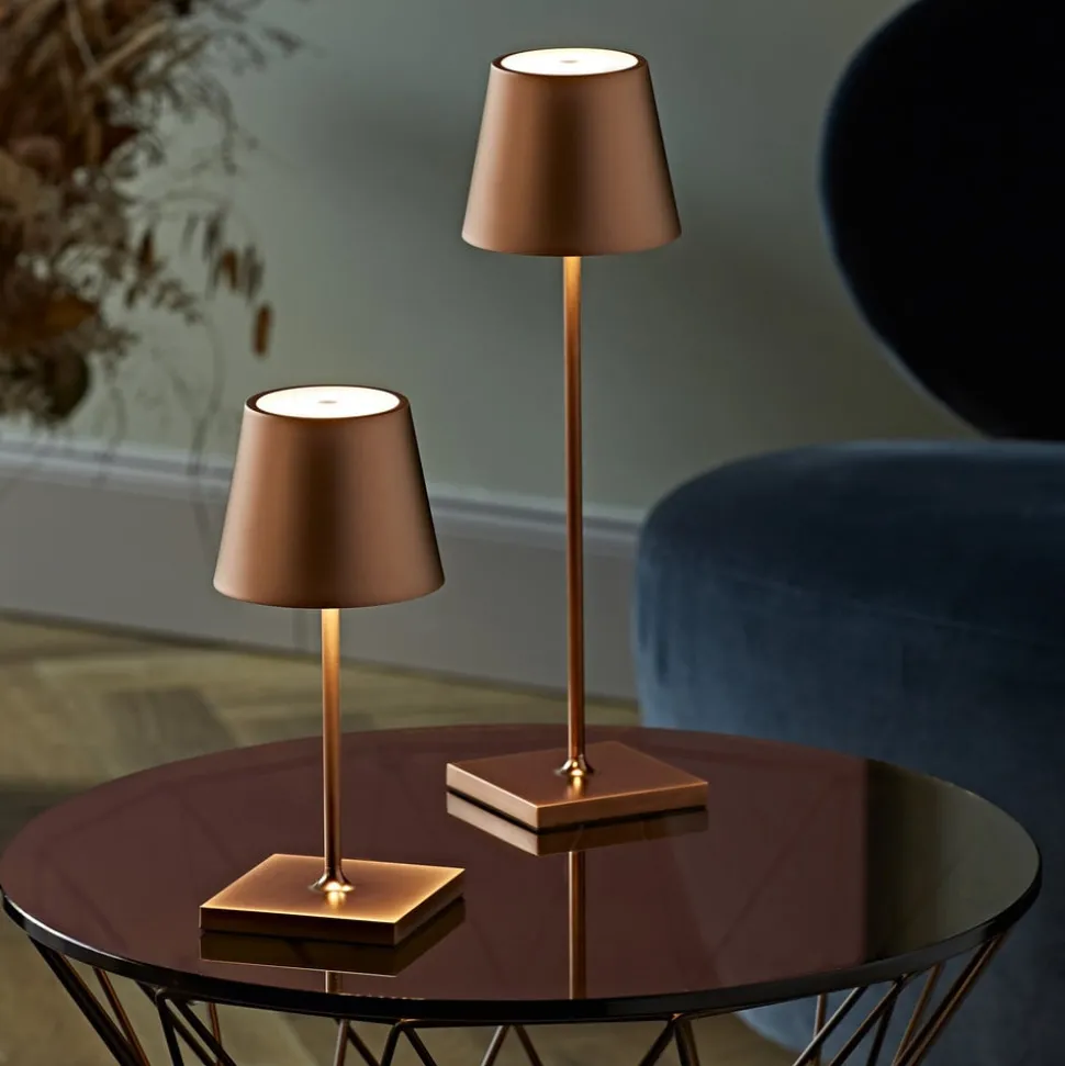 Nuindie LED oplaadbare tafellamp, brons, Easy Connect, IP54