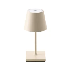 Nuindie mini LED oplaadbare tafellamp, USB-C, beige, IP54, dimbaar