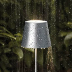 Nuindie mini LED oplaadbare tafellamp, Easy Connect, zilver, dimbaar.