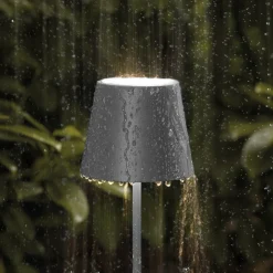 Nuindie mini LED oplaadbare tafellamp, USB, grafiet, IP54, dimbaar