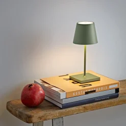 Nuindie mini LED oplaadbare tafellamp, USB-C, saliegroen, dimbaar