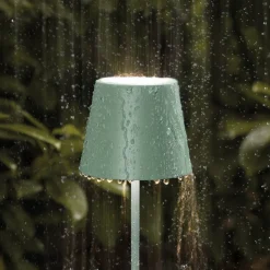 Nuindie mini LED oplaadbare tafellamp, USB-C, saliegroen, dimbaar