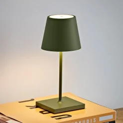 Nuindie mini LED oplaadbare tafellamp, USB-C, spar groen, dimbaar