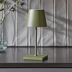 Nuindie mini LED oplaadbare tafellamp, USB-C, spar groen, dimbaar