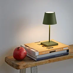 Nuindie mini LED oplaadbare tafellamp, USB-C, spar groen, dimbaar