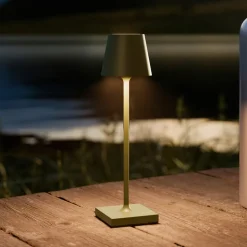 Nuindie pocket LED oplaadbare tafellamp, spar groen, IP54, dimbaar