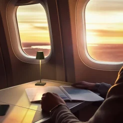 Nuindie pocket LED oplaadbare tafellamp, spar groen, IP54, dimbaar