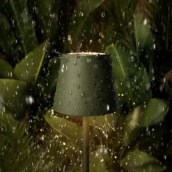 Nuindie pocket LED oplaadbare tafellamp, spar groen, IP54, dimbaar