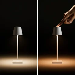 Nuindie pocket LED oplaadbare tafellamp, zwart, IP54, dimbaar