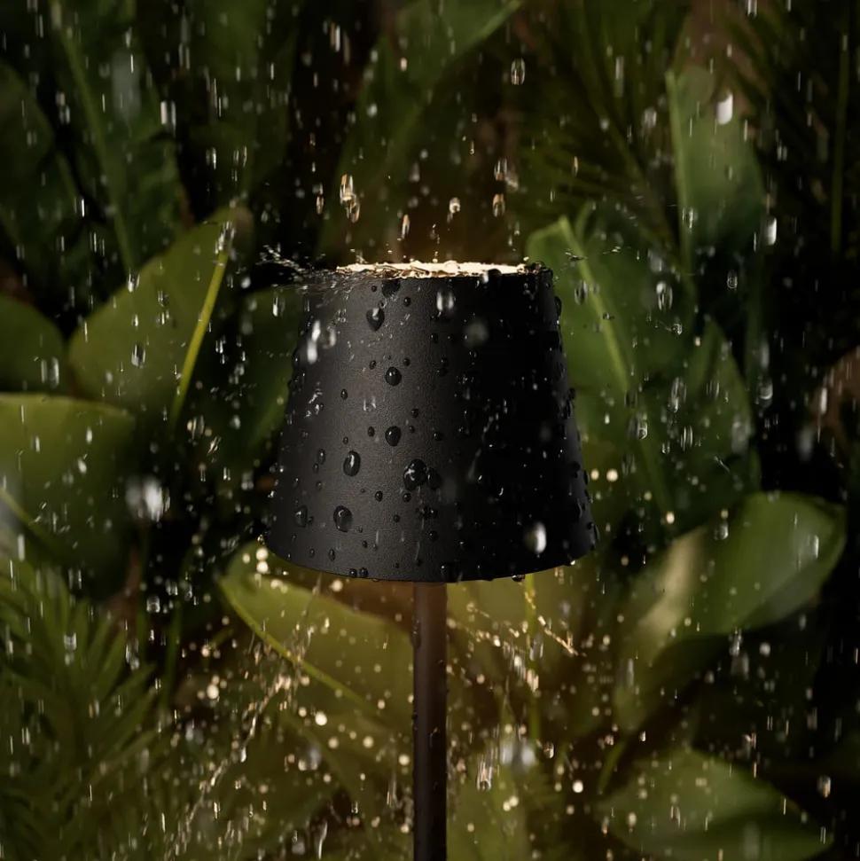 Nuindie pocket LED oplaadbare tafellamp, zwart, IP54, dimbaar