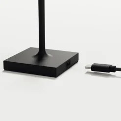 Nuindie pocket LED oplaadbare tafellamp, zwart, IP54, dimbaar