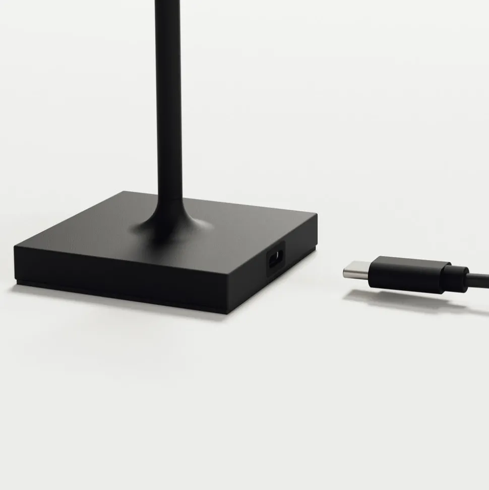 Nuindie pocket LED oplaadbare tafellamp, zwart, IP54, dimbaar